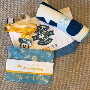 Disney Cruise Tote, towel, wet/dry bag, and lanyard
